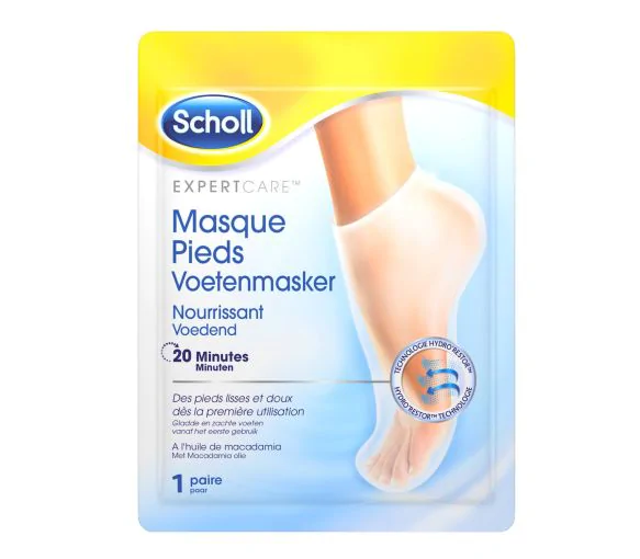Expertcare Masque pieds nourrissant à l'huile de macadamia Scholl - sachet d'une paire