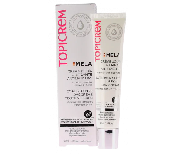 Mela crème de jour unifiante anti-taches SPF50+ Topicrem - tube de 40ml