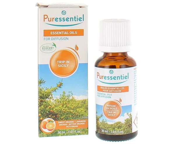 Mélange pour diffusion voyage en Sicile bio Puressentiel - flacon de 30ml