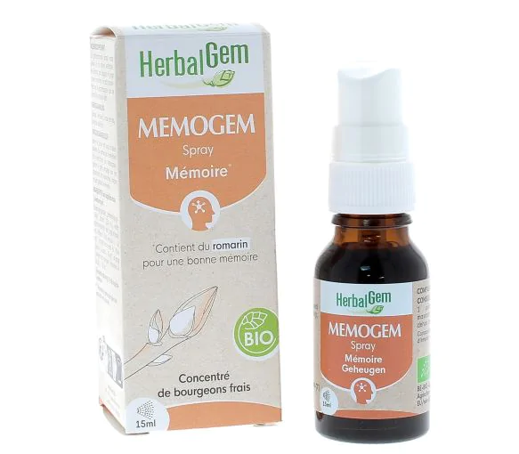 Memogem spray mémoire bio Herbalgem - spray de 15ml