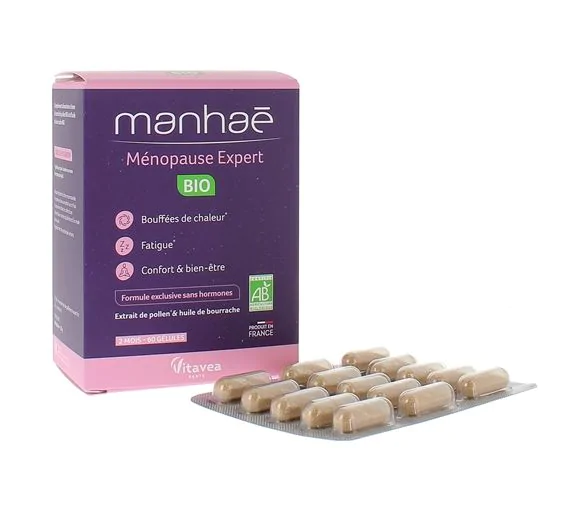 Manhaé Ménopause expert bio Vitavea - boîte de 60 gélules