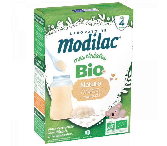 Mes céréales bio dès 4 mois Nature Modilac - boîte de 250 g