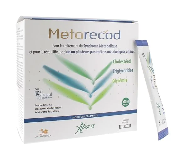 Metarecod traitement du syndrome métabolique Aboca - boîte de 40 sachets-dose de granulés