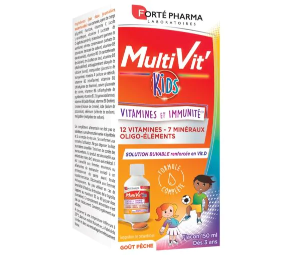 MultiVit'Kids Sirop vitamines et immunité Forté Pharma - flacon de 150 ml