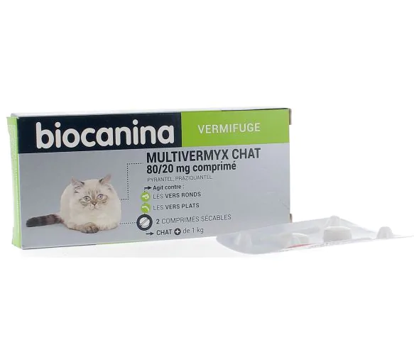 Multivermyx chat Biocanina - boîte de 2 comprimés sécables