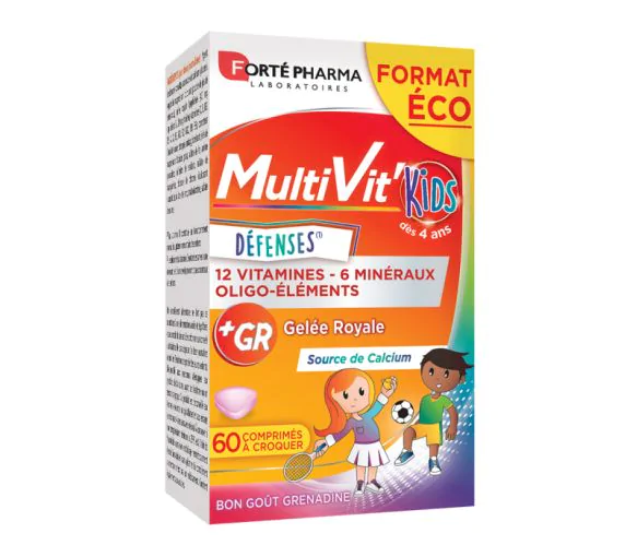 Multivit'Kids Défenses Forte Pharma - boîte de 60 comprimés à croquer