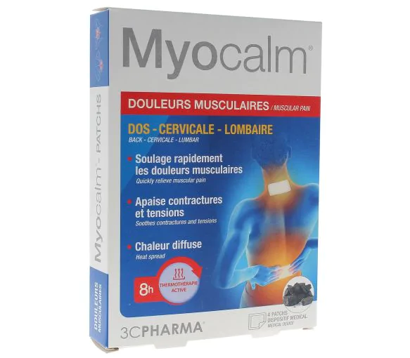 Myocalm Douleurs musculaires 3C Pharma - boîte de 4 patchs