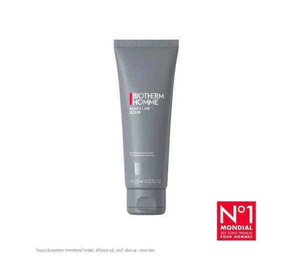 Nettoyant visage Basics line scub Biotherm homme - tube de 125ml
