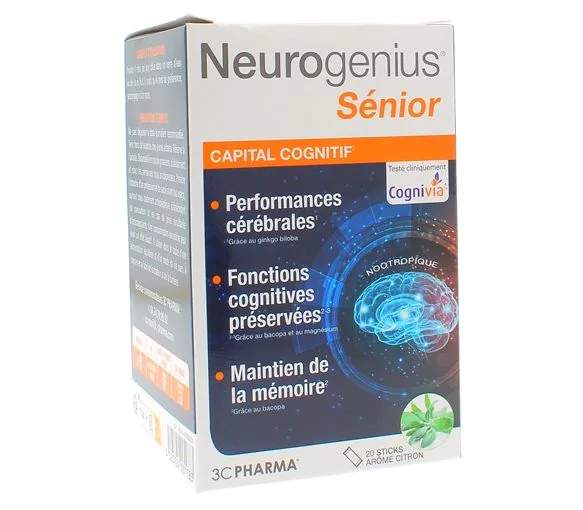 Neurogenius sénior sticks 3C Pharma - boîte de 20 sticks