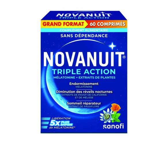 Novanuit triple action Sanofi - boîte de 60 comprimés