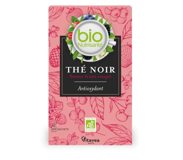 Nutrisanté Thé noir saveur fruits rouges bio Vitavea Santé - boîte de 20 sachets