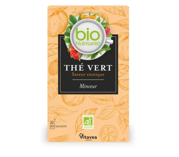 Nutrisanté Thé vert saveur exotique bio Vitavea - boîte de 20 sachets