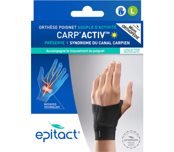 Carp'Activ Orthèse poignet souple d'activité main gauche taille L Epitact - 1 orthèse