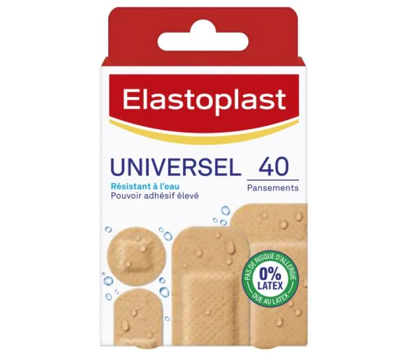 Pansements Universel résistant à l'eau Elastoplast - boîte de 40 pansements