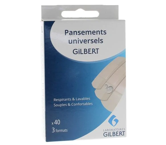 Pansements universels 3 formats Gilbert - boîte de 40 pansements