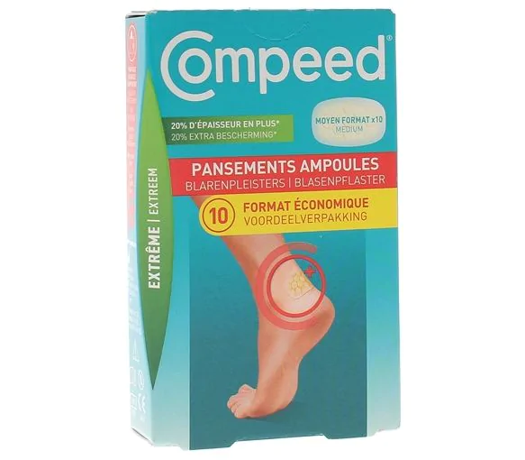 Pansements ampoules format moyen Extrême Compeed - boîte de 10 pansements