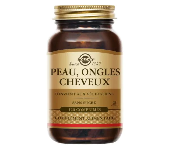 Peau, ongles et cheveux Solgar - boîte de 120 comprimés