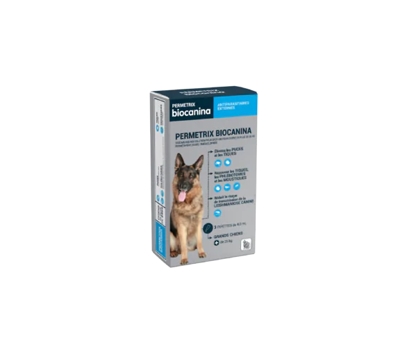 Permetrix solution pour spot-on grand chien Biocanina - boite de 3 pipettes de 0,4ml