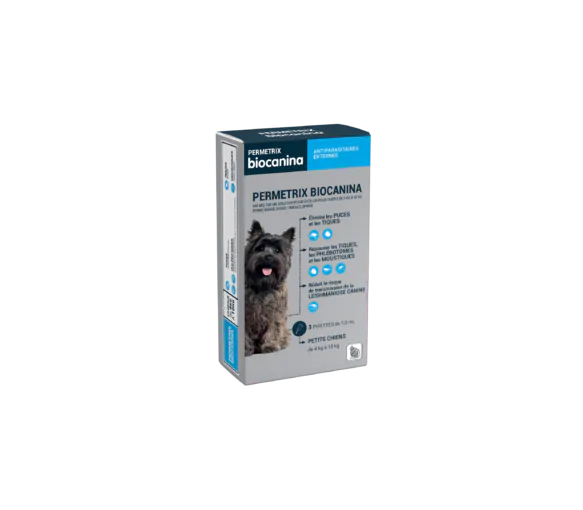 Permetrix solution pour spot-on petit chien Biocanina - boite de 3 pipettes de 0,4ml