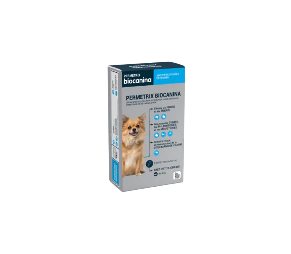 Permetrix solution pour spot-on très petit chien Biocanina - boite de 3 pipettes de 0,4ml