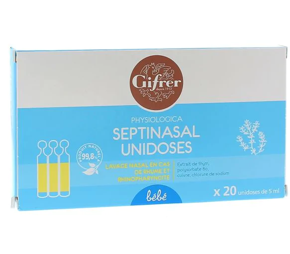 Physiologica septinasal lavage nasal bébé - 20 unidoses de 5 ml