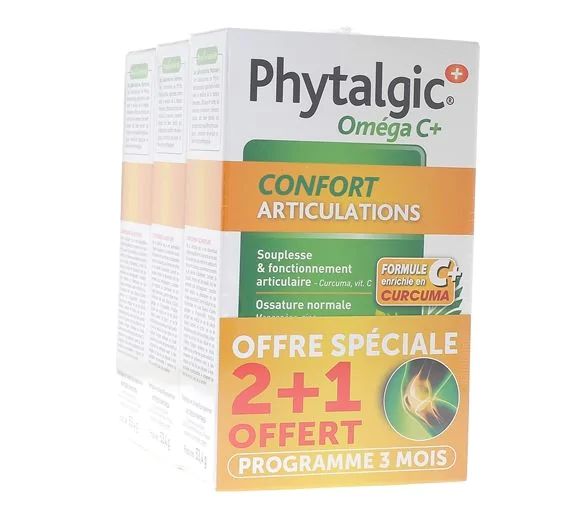 Phytalgic Oméga C+ Confort articulations Nutreov - lot de 3 boîtes de 60 capsules