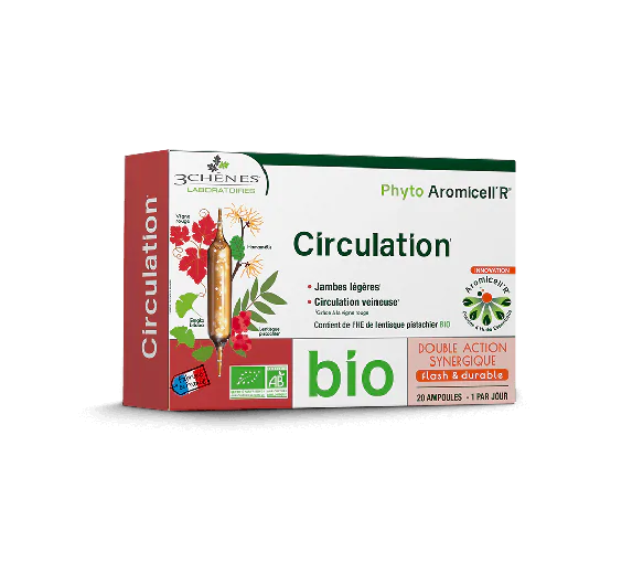 Phyto Aromicell'R bio Circulation Les 3 Chênes - boîte de 20 ampoules de 10ml