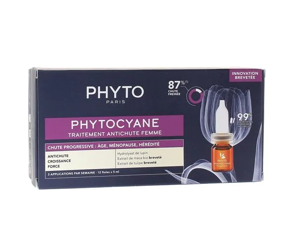 Phytocane traitement anti-chute femme chute progressive Phyto - 12 fioles de 3 ml