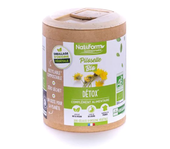 Piloselle bio complément alimentaire détox Nat&Form - boîte de 90 comprimés