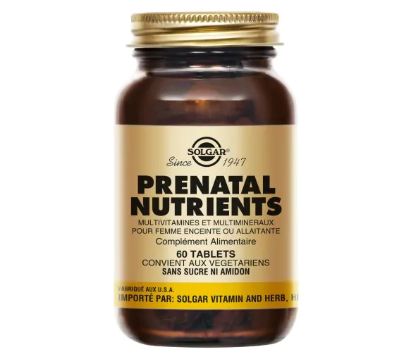 Prenatal Nutrients Solgar - boîte de 60 comprimés