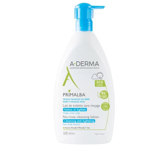 Primalba lait de toilette sans rinçage Aderma - flacon pompe 500 ml