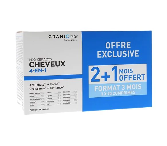 Pro Keracys Cheveux 4 en 1 Granions - boîte de 270 comprimés
