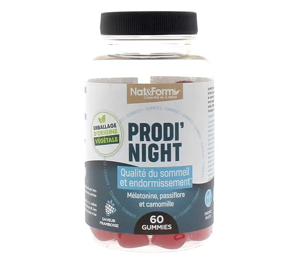 Prodi'night gummies qualité du sommeil et endormissement Nat&Form - pot de 60 gommes