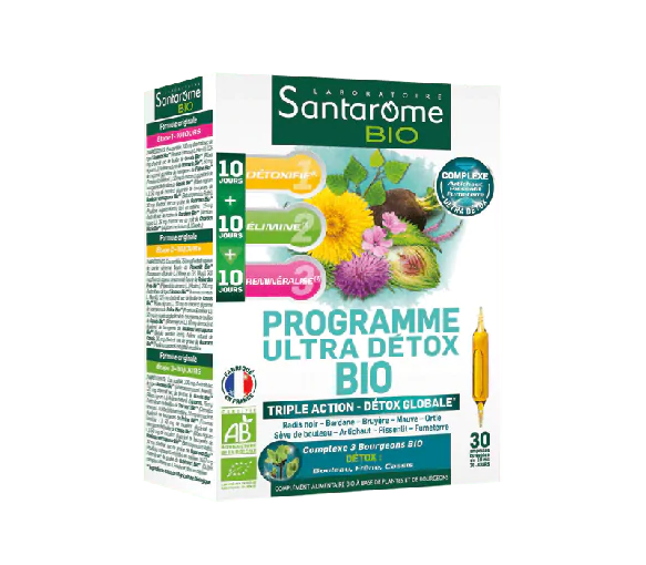 Programme ultra détox BIO Santarome - Boite de 30 ampoules