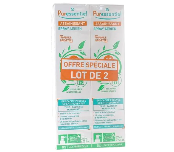 Puressentiel assainissant spray aérien 41 huiles essentielles - lot de 2 sprays de 200ml
