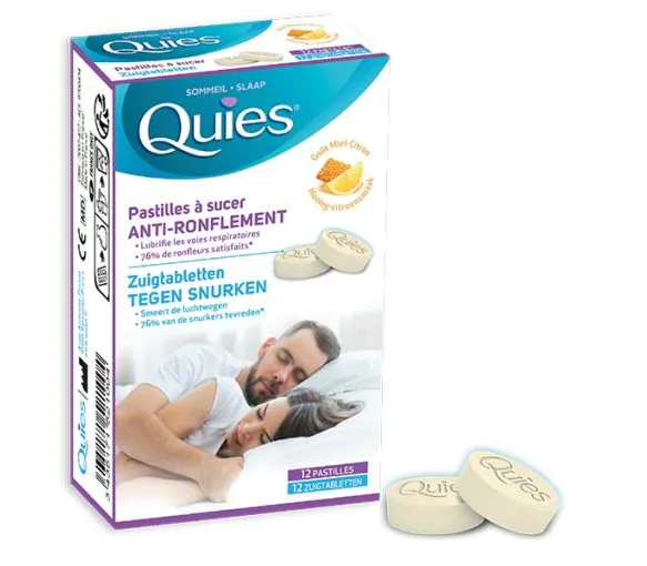Anti-ronflement pastilles à sucer goût miel citron Quies - boite de 12 pastilles