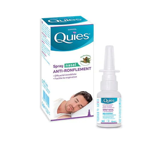 Anti-ronflement spray nasal pin-eucalyptus Quies - spray de 15 ml