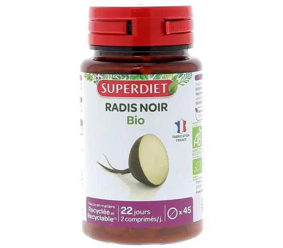 Radis noir bio Super Diet - boite de 45 comprimés
