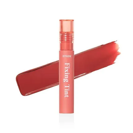 ETUDE Fixing Tint Vintage Red Long Lasting High Pigmented Liquid Lipstick Waterproof Lightweight Matte Finish Lip Stain Full Coverage