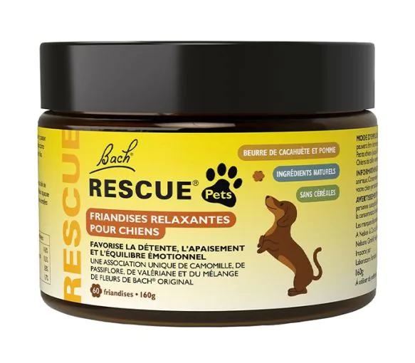 Rescue Pets Friandises relaxantes pour chiens Fleurs de Bach - boite de 60 friandises