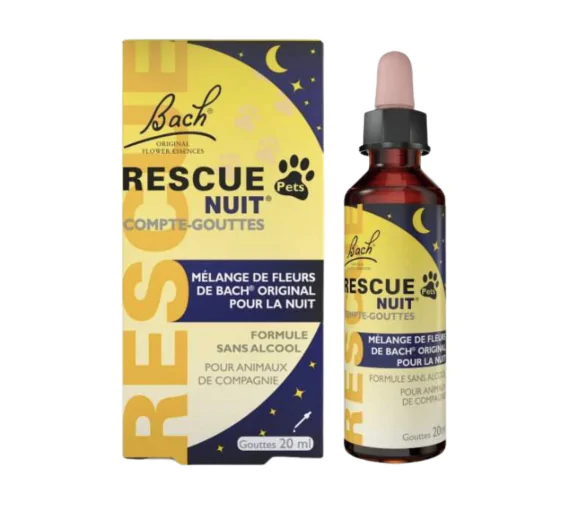Rescue Pets nuit Fleurs de Bach - flacon compte-gouttes de 20ml