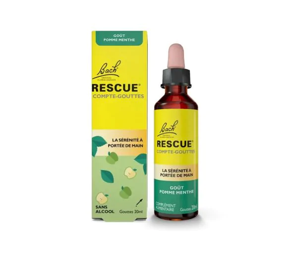 Rescue goût pomme menthe Fleurs de Bach - flacon compte-gouttes de 20ml