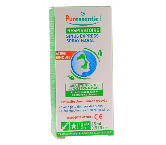 Respiratoire spray nasal sinus express Puressentiel - spray de 15ml