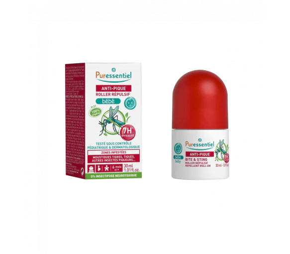 Roller répulsif bébé anti-pique Puressentiel - Roll-on de 30ml