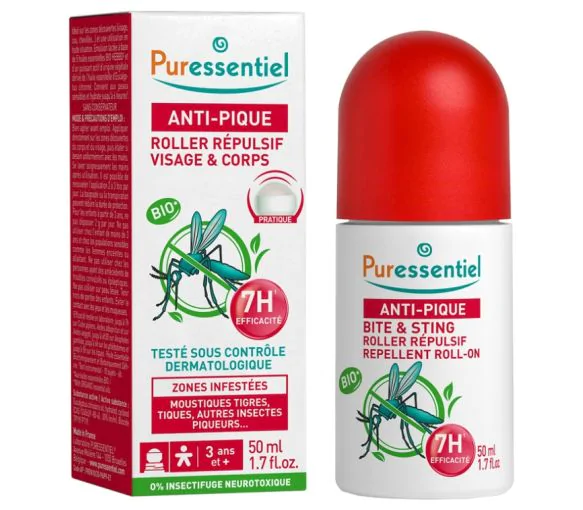 Roller répulsif visage & corps anti-pique Puressentiel - roller de 50 ml