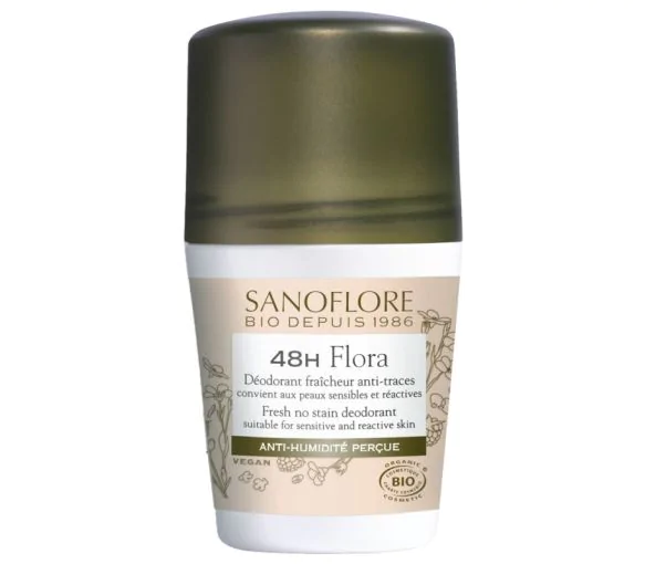 Déodorant efficacité Flora 48h bio Sanoflore - roll-on de 50 ml