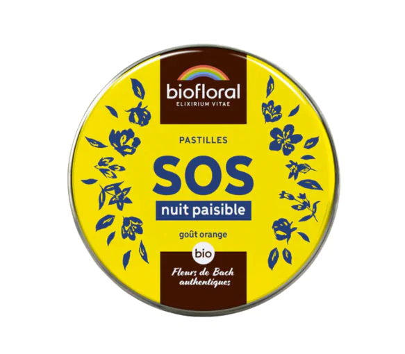 SOS nuit paisible goût orange Biofloral - boite de 165 pastilles