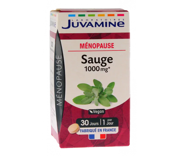 Sauge 1000 mg Juvamine - boîte de 30 comprimés