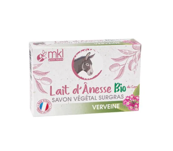 Savon au lait d'anêsse verveine bio MKL Green Nature - pain de 100g