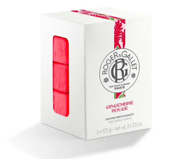 Savon gingembre rouge Roger & Gallet - coffret de 3 savons de 100 g